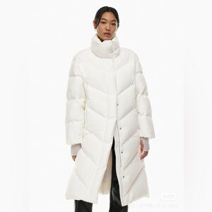 Aritzia White Cloud Puff Down Coat Long